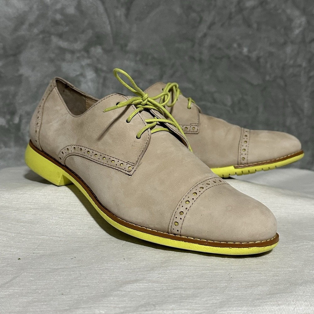 Cole Haan Womens 10B Gramercy Brogue Wingtip Oxford Shoes Beige Capsule Office